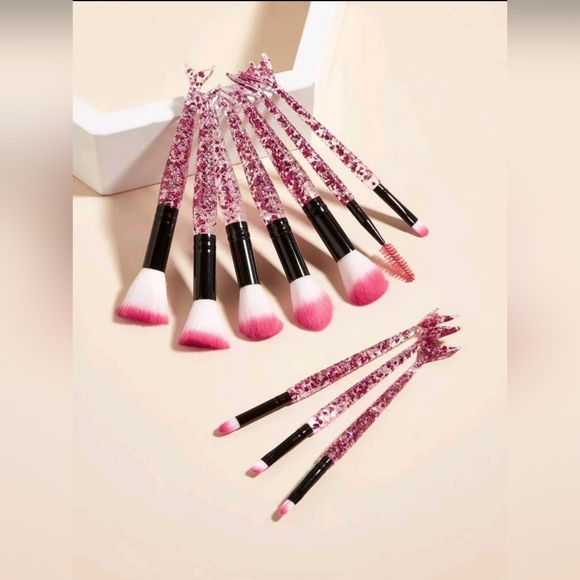 Emerald Willow Other - Pink Glitter Makeup Brush Set